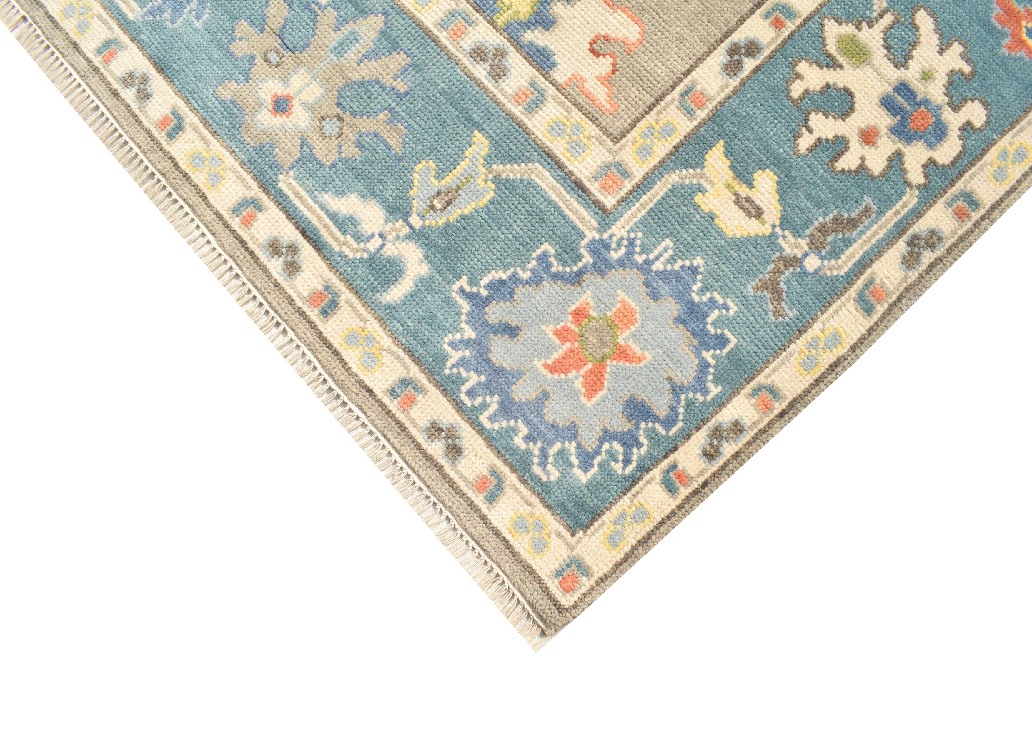 Hand Knotted OUSHAK RUG 7.11 x 9.11